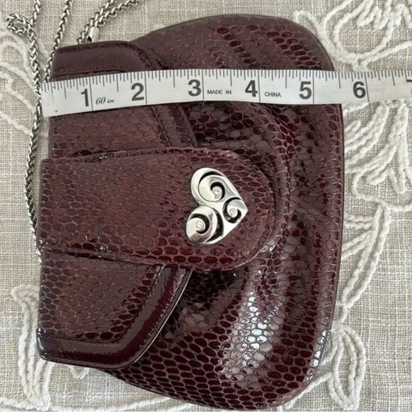 Brighton (Designer) Small Burgundy Leather Crossbody with Heart & Accents EUC - Picture 8 of 8